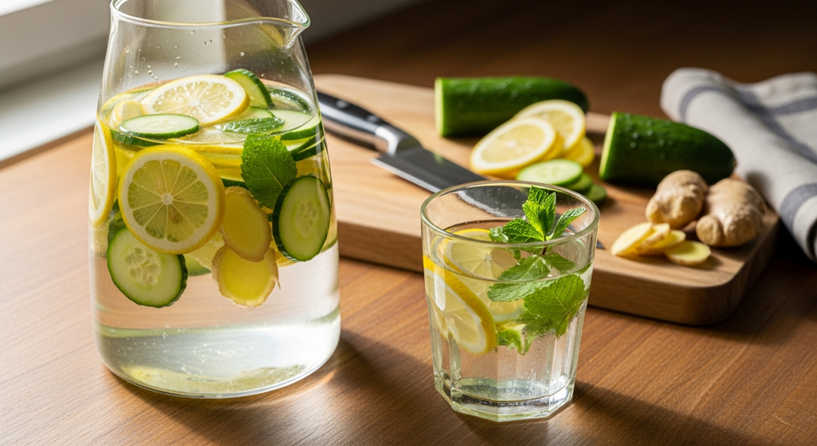 Schlankwasser-Rezept [Bildinhalt mit KI erstellt]